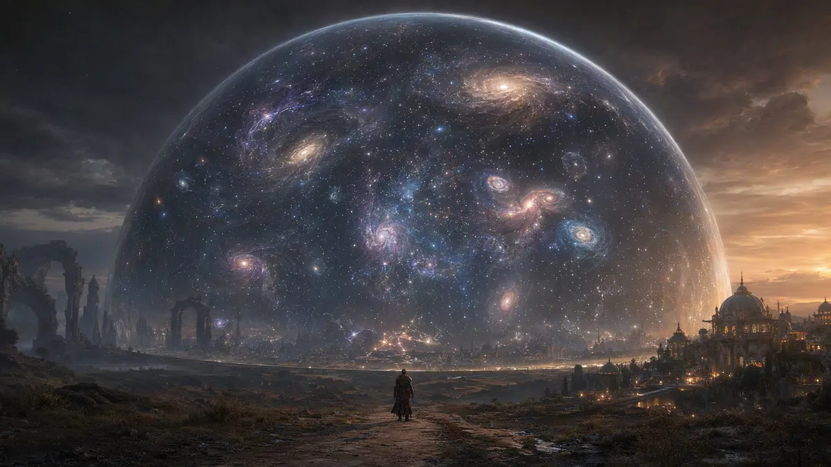 Un domo de cristal con galaxias dentro